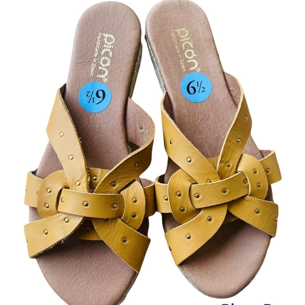 Picon Handmade in Spain Women’s Mustard Espadrille Yellow Sandals